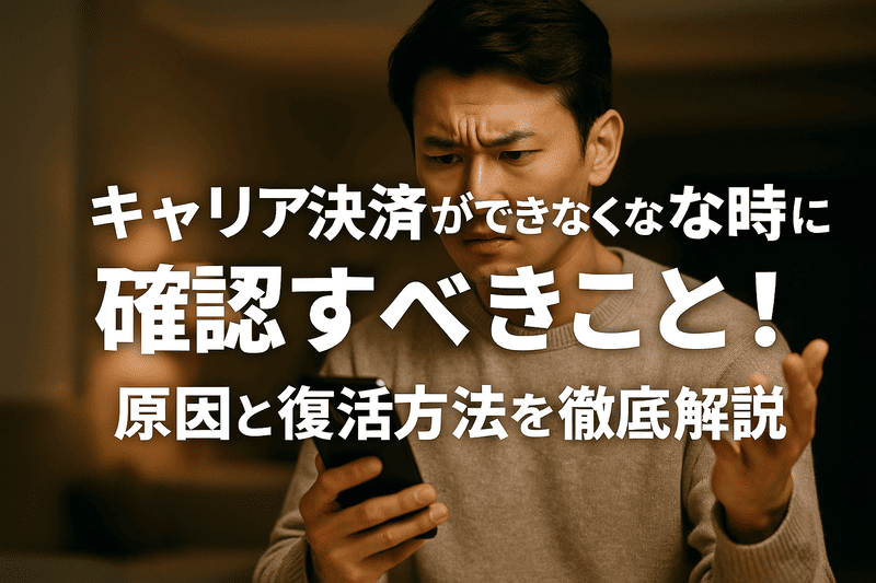 キャリア決済ができなくなった時に確認すべきこと！原因と復活方法を徹底解説